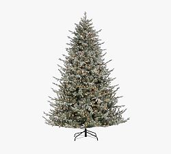 Lit Flocked Fir Faux Christmas Tree - 7.5 Ft.