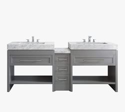 Kalere 84&quot; Marble Top Double Sink Vanity