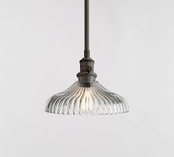 Rod Pendant - Fluted Glass (12&quot;)