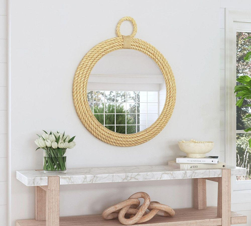 Boulder Rope Frame Round Wall Mirror