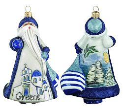 Handmade Heirloom Travelling Santa Ornaments