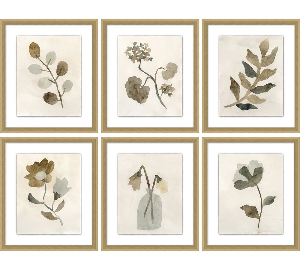 Imprimé Encadré Pottery Barn Jardin De Papier – 8 Pouces, Motif Fleur, Neuf