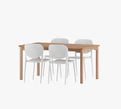 Reyes 5-Piece Teak Rectangular Dining Table Set
