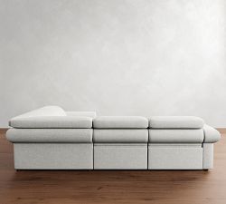 Ultra Lounge Roll Arm Reclining 5-Piece Chaise Sectional - Storage Available (147&quot;)