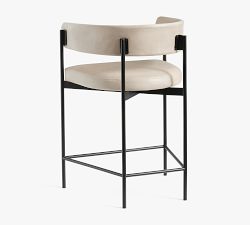 Maison Barrel Back Leather Stool