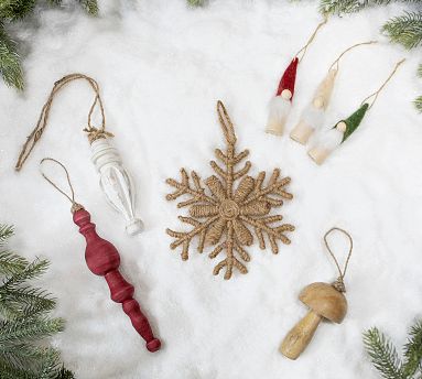 John Lewis & Partners Rustic Hessian and Wood Ornament Collection