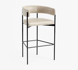 Maison Barrel Back Leather Stool