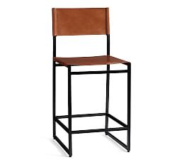 Open Box: Hardy Leather Bar &amp; Counter Stools - Bronze/Saddle Tan Leather
