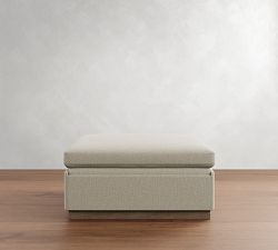 Dream Wide Arm Wood Base Sectional Storage Ottoman