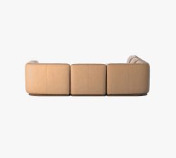 Mila Leather 5-Piece Grand L-Shaped Sectional