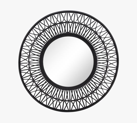 Aubrey Round Bamboo Wall Mirror