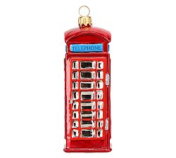 Handmade Heirloom British Phone Booth Ornament