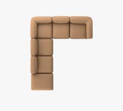 Mila Leather 5-Piece Grand L-Shaped Sectional
