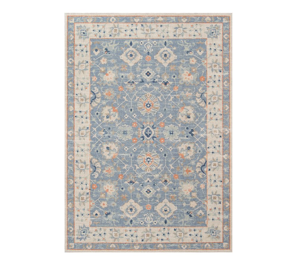 Elysian Medallion 9'9" x 12'6" Blue Wool Blend Area Rug