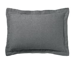 Open Box: Belgian Flax Linen Sham, Standard, Set of 2- Charcoal