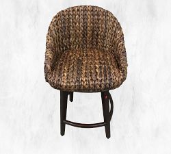 Open Box: Seagrass Bucket Swivel Counter Stool
