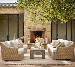 Huntington Wicker Slope Arm Outdoor Sofa (84&quot;)