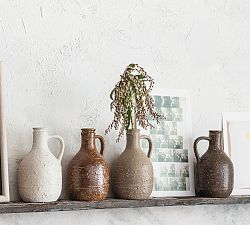 Earthen Hues Stoneware Vases, Set of 4