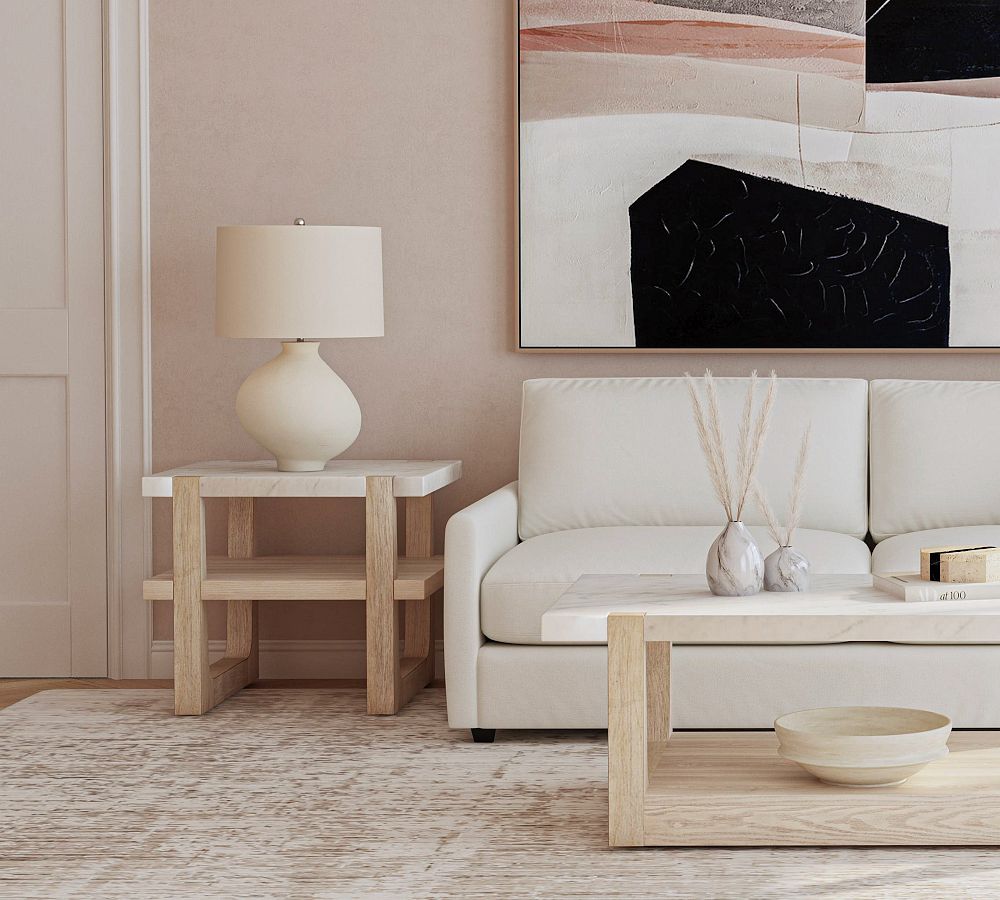 Jack Rectangular Marble End Table (24&quot;)