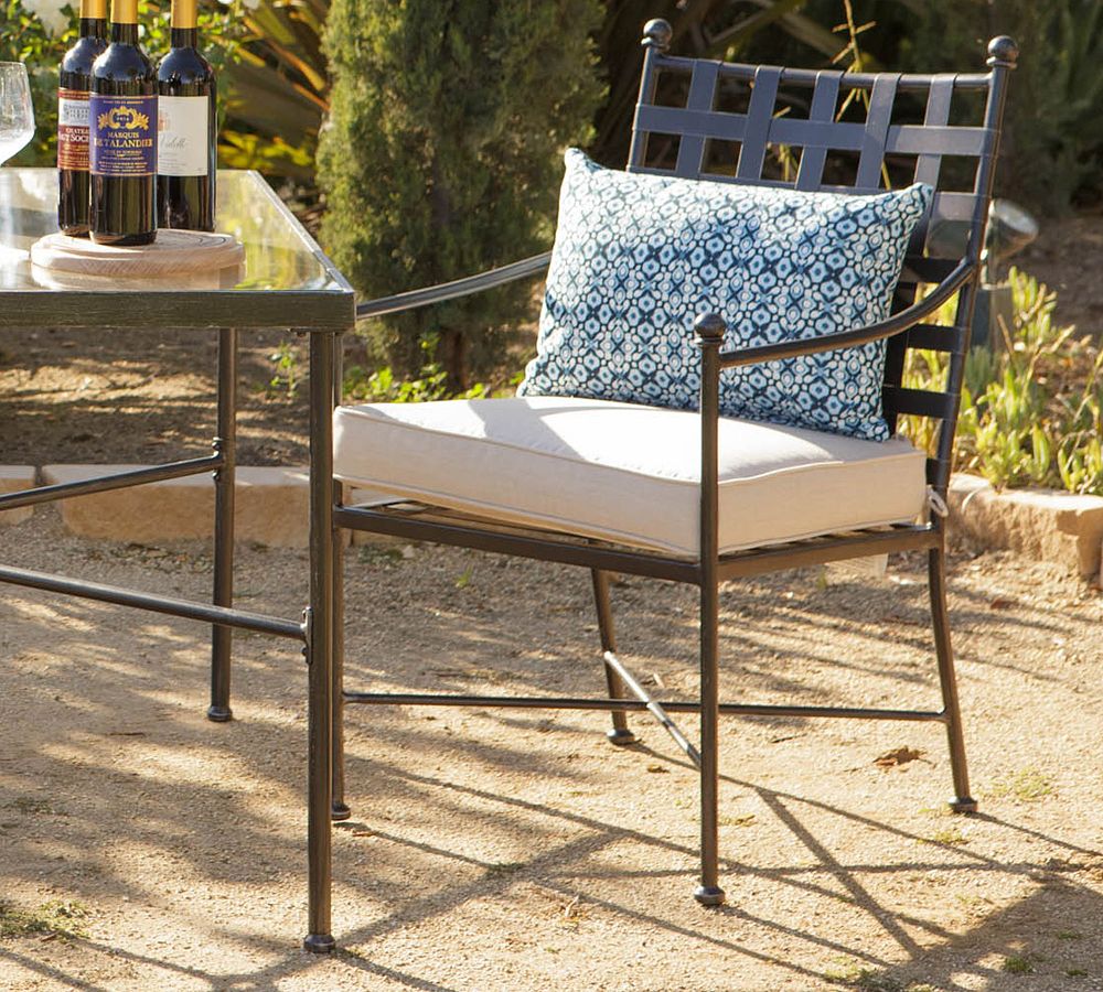 Bowie Metal Dining Armchair with Cushion