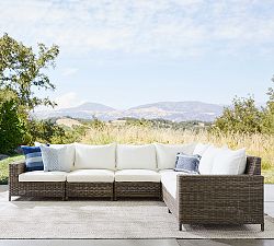 Torrey Wicker 6-Piece Square Arm Outdoor Sectional (130&quot;)