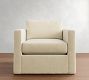 Carmel Slim Arm Slipcovered Swivel Chair