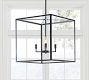 Manor Outdoor Glass &amp; Iron Square Pendant (14&quot;-20&quot;)