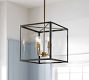 Manor Outdoor Glass &amp; Iron Square Pendant (14&quot;-20&quot;)