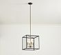 Manor Outdoor Glass &amp; Iron Square Pendant (14&quot;-20&quot;)