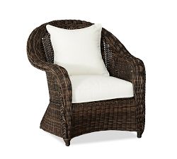 Torrey Wicker Roll Arm Outdoor Lounge Chair