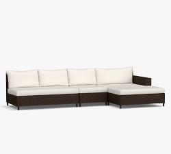 Torrey All Weather Wicker 3-Piece Square Arm Double Chaise Outdoor Sectional (134&quot;)