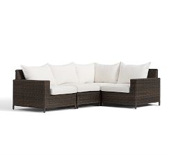 Torrey Wicker 4-Piece Square Arm Outdoor Sectional (101&quot;)