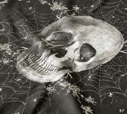 Skull Toile Organic Cotton Table Throw