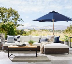 Torrey All Weather Wicker 3-Piece Square Arm Double Chaise Outdoor Sectional (134&quot;)