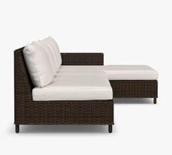 Torrey All Weather Wicker 3-Piece Square Arm Double Chaise Outdoor Sectional (134&quot;)