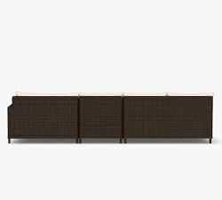 Torrey All Weather Wicker 3-Piece Square Arm Double Chaise Outdoor Sectional (134&quot;)