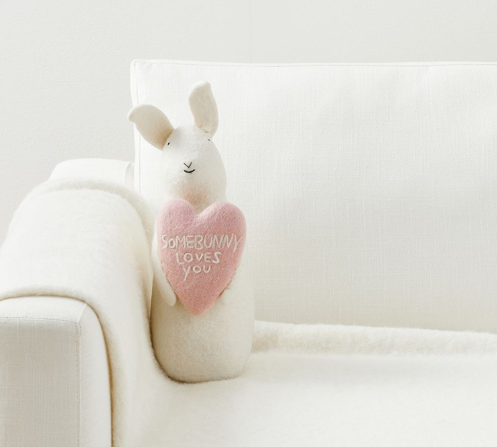 Some Bunny Loves You Hand-Stitched Shaped Pillow
