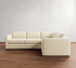 Carmel Slim Arm Wood Base 3-Piece Sectional (110&quot;)