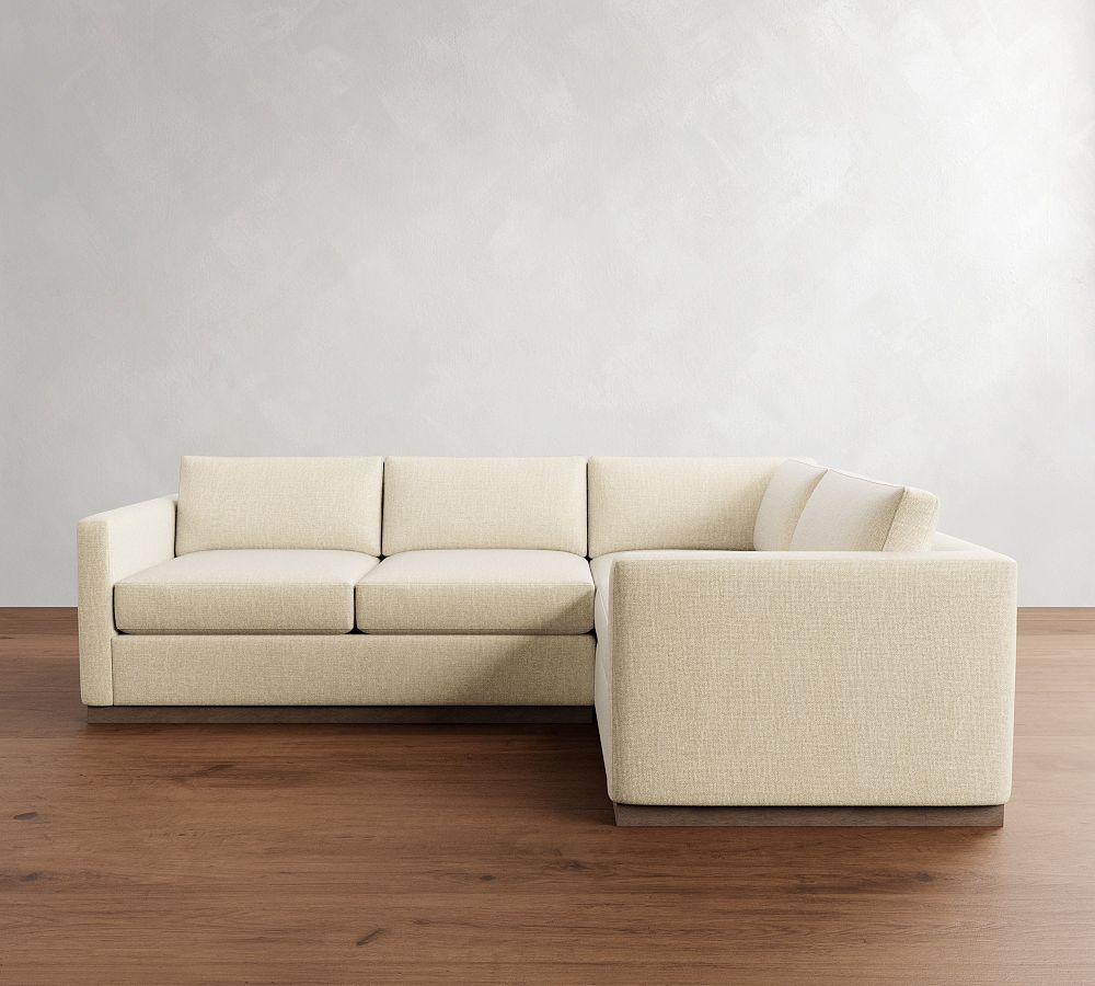 Carmel Slim Arm Wood Base 3-Piece Sectional (110&quot;)