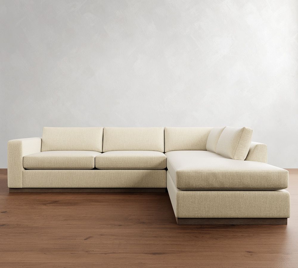 Carmel Wide Arm Wood Base Return Bumper Sectional (113&quot;&ndash;125&quot;)