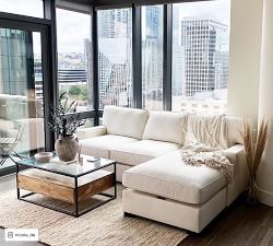 Townsend Square Arm Reversible Chaise Sectional - Storage Available (101&quot;)