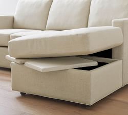 Sanford Square Arm Reversible Chaise Sectional - Storage Available (74&quot;&ndash;87&quot;)