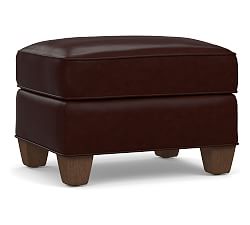 OPEN BOX: Irving Leather Storage Ottoman, Polyester Wrapped Cushions, Leather Signature Espresso