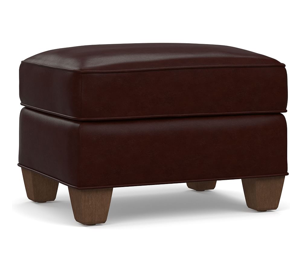 OPEN BOX: Irving Leather Storage Ottoman, Polyester Wrapped Cushions, Leather Signature Espresso