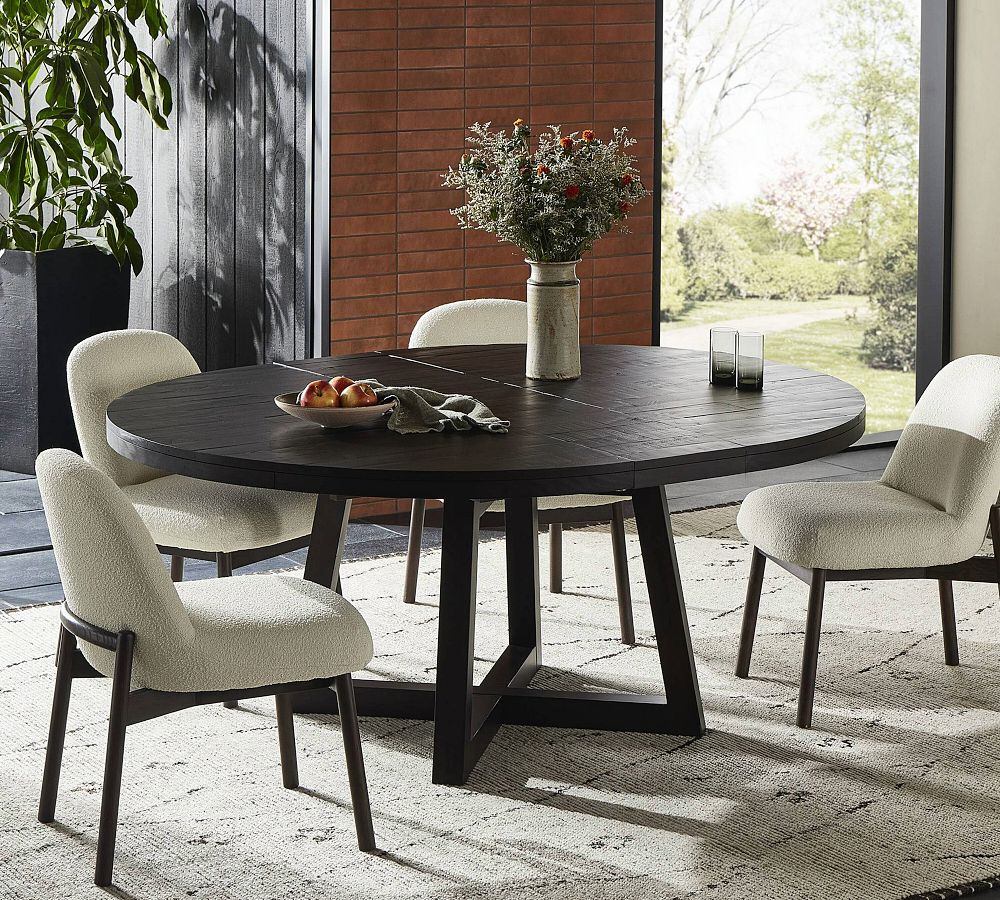 Jenny Round Reclaimed Pine Wood Extendable Dining Table (60&quot;-72&quot;)