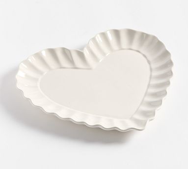 Heirloom Scalloped Heart Stoneware Serving Platter
