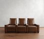 Turner Square Arm Leather Media Chair - Row of 3