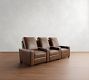 Turner Square Arm Leather Media Chair - Row of 3