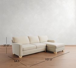 Buchanan Modern Square Arm Chaise Sectional (91&quot;-107&quot;)