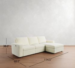 Dream Wide Arm Power Reclining Chaise Sectional - Storage Available (115&quot;-127&quot;)